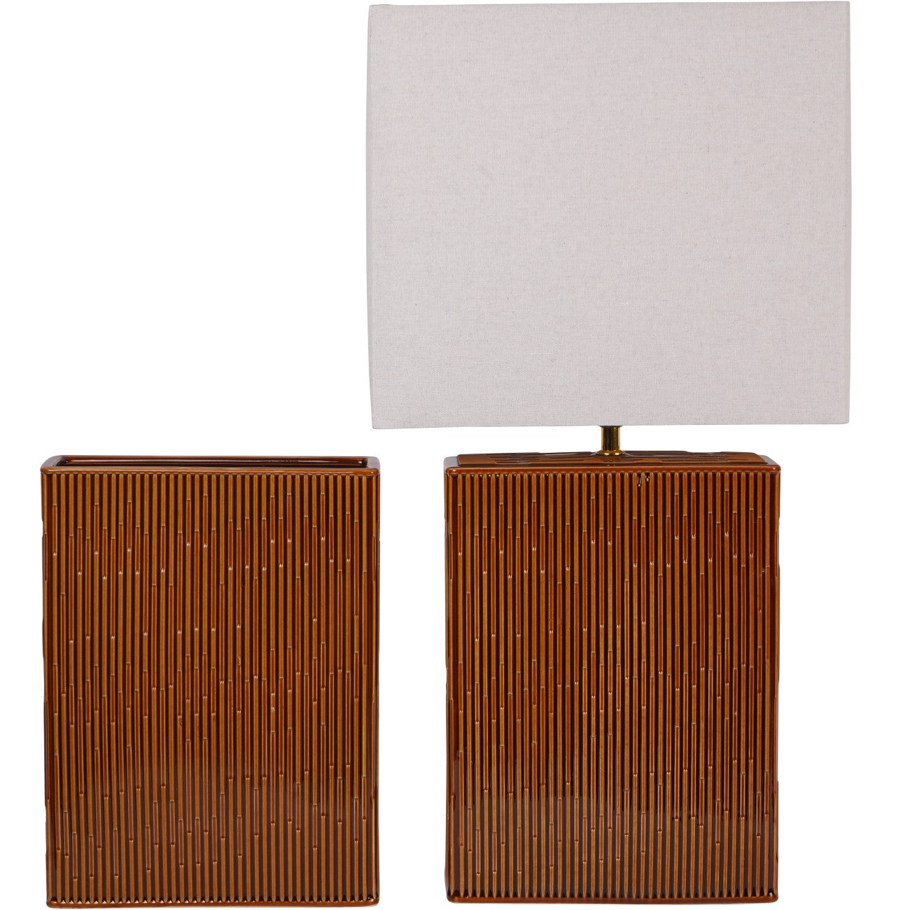Elk Terracotta Ceramic Square Table Lamp